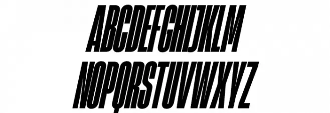HeadingNow Trial 18 Heavy Italic Caratteri MAIUSCOLE