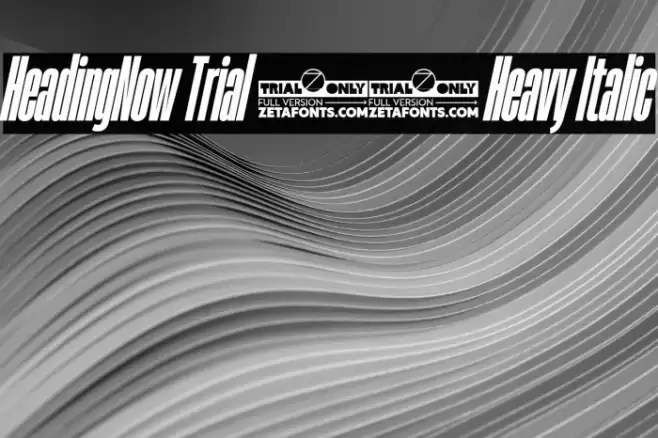 HeadingNow Trial 18 Heavy Italic Font examples