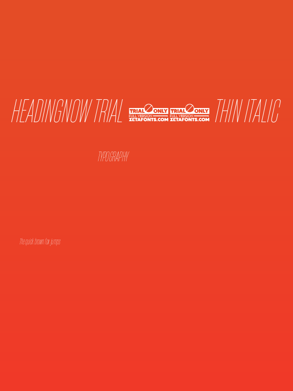 HeadingNow Trial 21 Thin Italic Poster