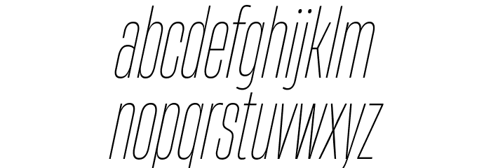HeadingNow Trial 21 Thin Italic Font LOWERCASE
