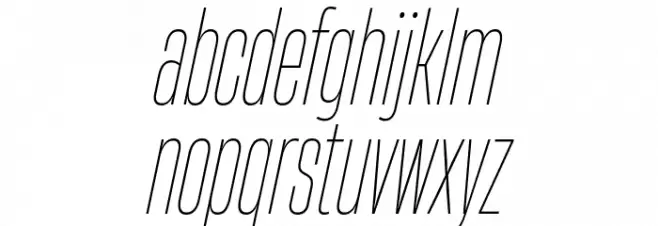 HeadingNow Trial 21 Thin Italic Font LOWERCASE