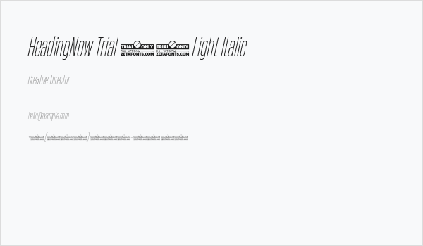 HeadingNow Trial 22 Light Italic Business Card