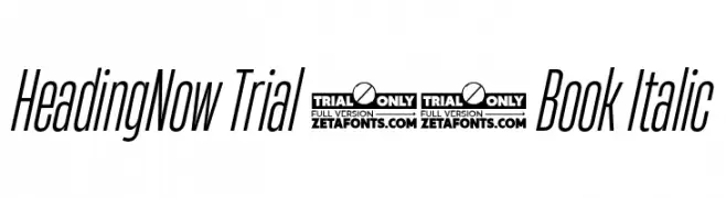 HeadingNow Trial 23 Book Italic  フリーフォントのダウンロード