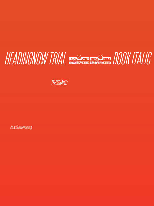 HeadingNow Trial 23 Book Italic Poster