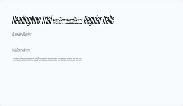 HeadingNow Trial 24 Regular Italic Business Card