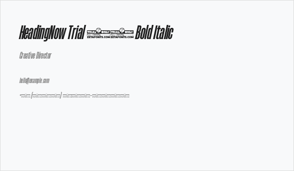 HeadingNow Trial 26 Bold Italic Business Card