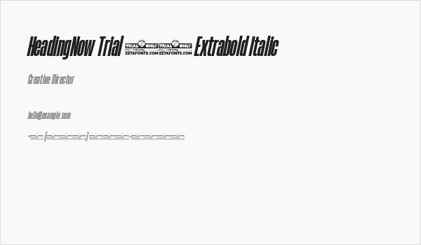 HeadingNow Trial 27 Extrabold Italic Business Card