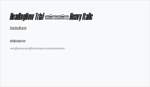 HeadingNow Trial 28 Heavy Italic Business Card