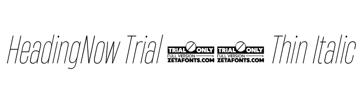 HeadingNow Trial 31 Thin Italic  font caratteri gratis