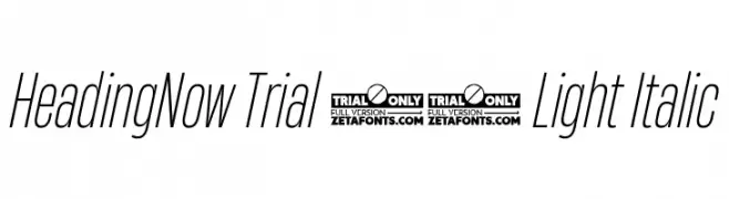 HeadingNow Trial 32 Light Italic  免费字体下载