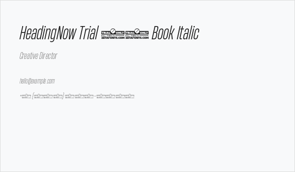 HeadingNow Trial 33 Book Italic Business Card