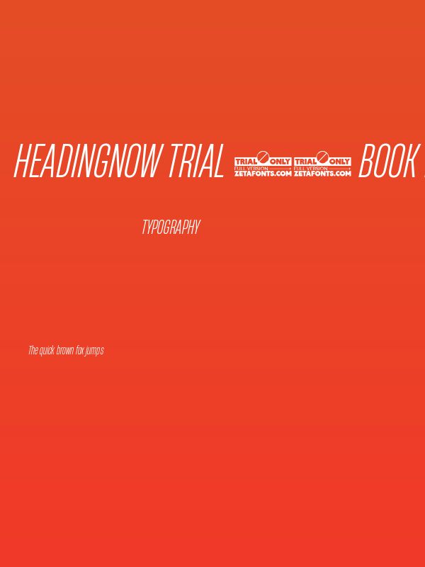 HeadingNow Trial 33 Book Italic Poster