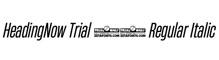 HeadingNow Trial 34 Regular Italic  font caratteri gratis