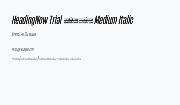 HeadingNow Trial 35 Medium Italic Business Card