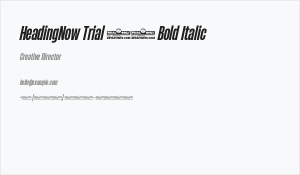 HeadingNow Trial 36 Bold Italic Business Card