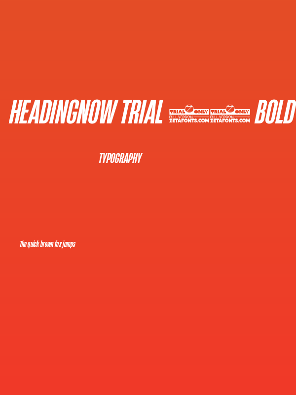 HeadingNow Trial 36 Bold Italic Poster