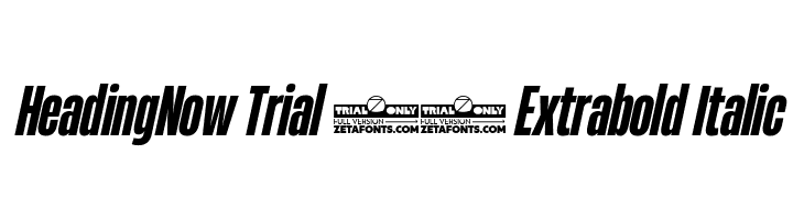 HeadingNow Trial 37 Extrabold Italic  नि: शुल्क फ़ॉन्ट्स डाउनलोड