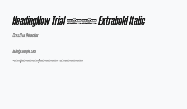 HeadingNow Trial 37 Extrabold Italic Business Card