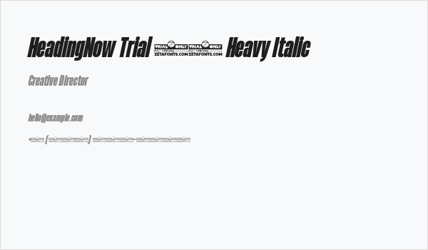 HeadingNow Trial 38 Heavy Italic Business Card