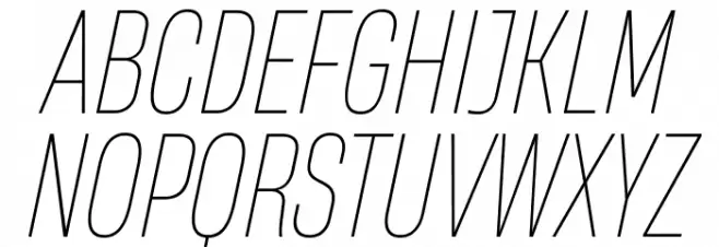 HeadingNow Trial 41 Thin Italic Шрифта ВЕРХНИЙ