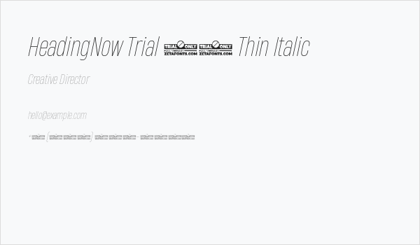 HeadingNow Trial 41 Thin Italic Business Card