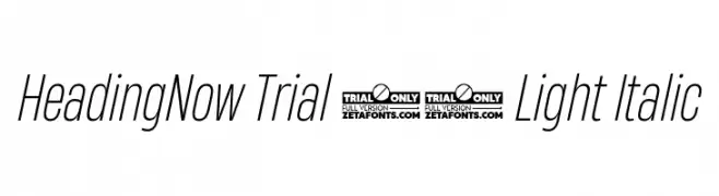HeadingNow Trial 42 Light Italic  Скачать бесплатные шрифты