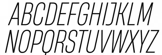 HeadingNow Trial 42 Light Italic Schriftart Groß