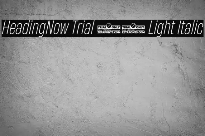HeadingNow Trial 42 Light Italic Font examples