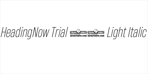 HeadingNow Trial 42 Light Italic Logo