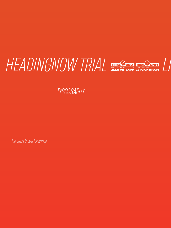 HeadingNow Trial 42 Light Italic Poster