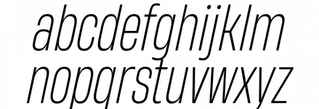 HeadingNow Trial 42 Light Italic Schriftart Kleinbuchstaben