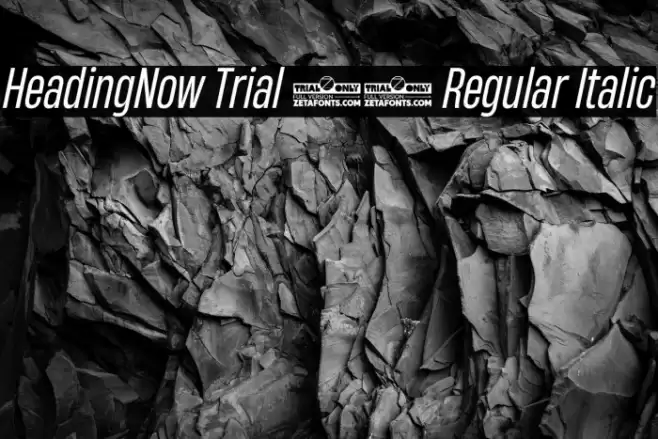 HeadingNow Trial 44 Regular Italic Font examples