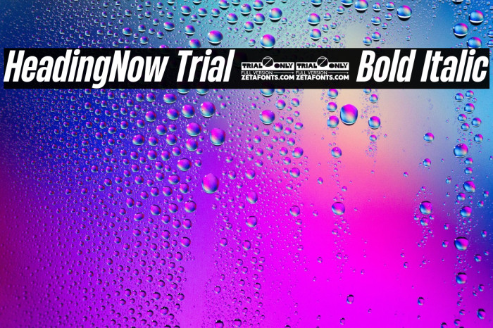 HeadingNow Trial 46 Bold Italic Example 2