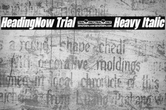 HeadingNow Trial 48 Heavy Italic Font examples