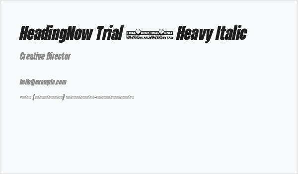 HeadingNow Trial 48 Heavy Italic Business Card
