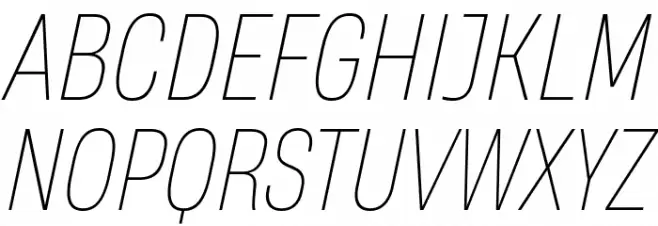 HeadingNow Trial 51 Thin Italic Шрифта ВЕРХНИЙ