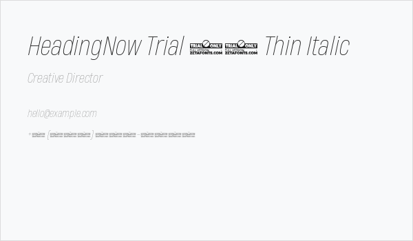 HeadingNow Trial 51 Thin Italic Business Card