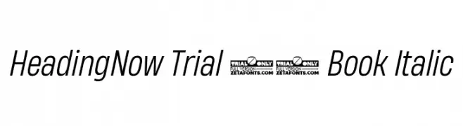 HeadingNow Trial 53 Book Italic  フリーフォントのダウンロード
