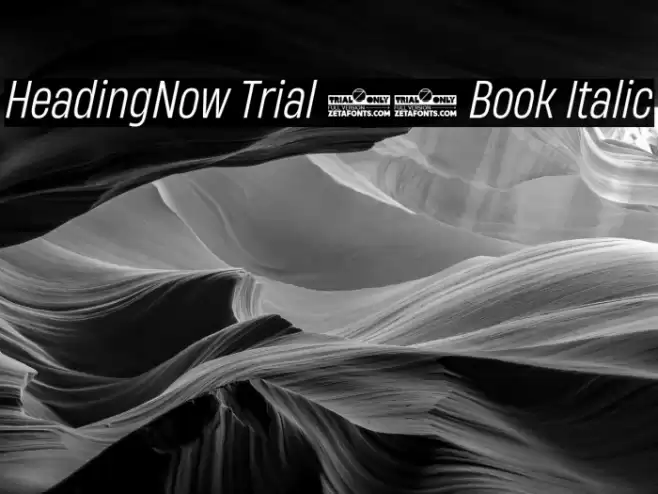 HeadingNow Trial 53 Book Italic Font examples