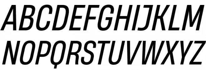 HeadingNow Trial 54 Regular Italic Schriftart Groß