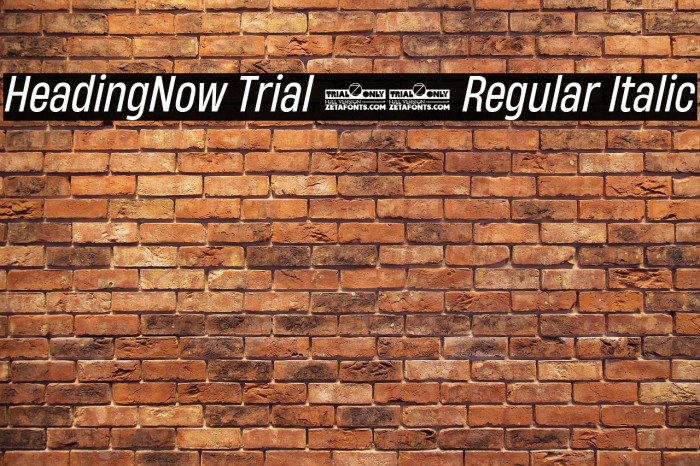 HeadingNow Trial 54 Regular Italic Example 2