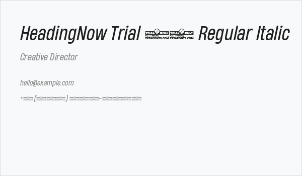 HeadingNow Trial 54 Regular Italic Business Card