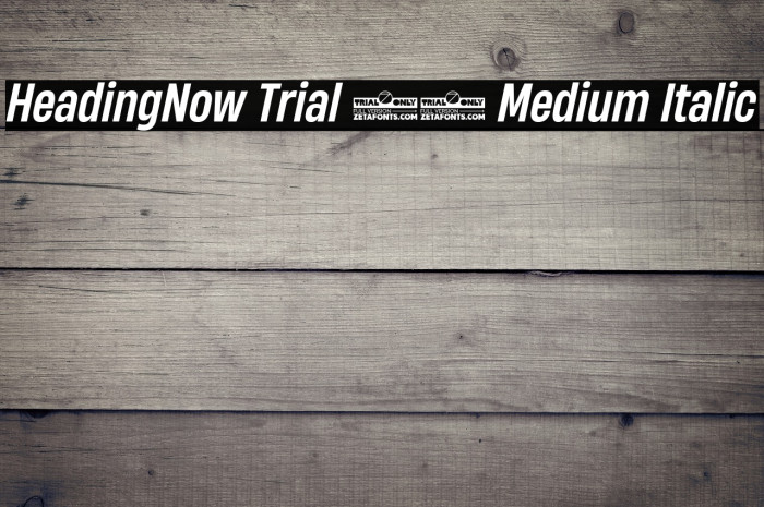 HeadingNow Trial 55 Medium Italic Example 3