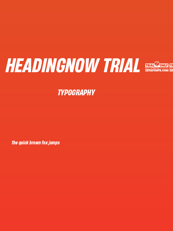 HeadingNow Trial 56 Bold Italic Poster