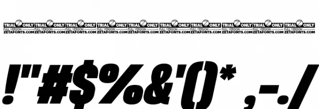 HeadingNow Trial 58 Heavy Italic Font OTHER CHARS