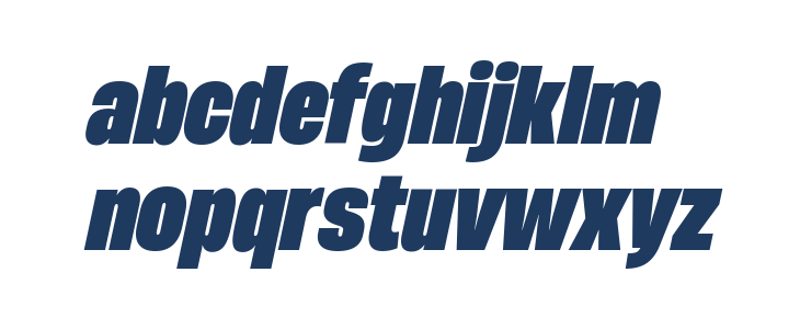 HeadingNow Trial 58 Heavy Italic Lowercase