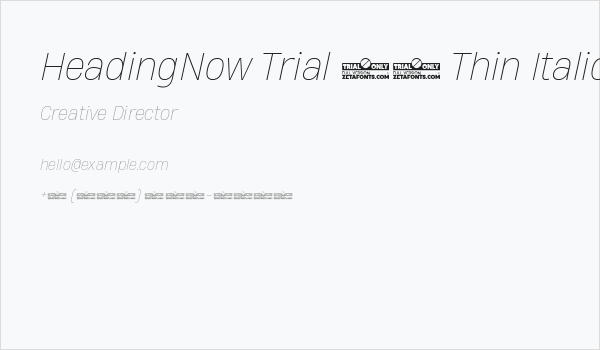 HeadingNow Trial 61 Thin Italic Business Card