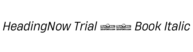 HeadingNow Trial 63 Book Italic  font caratteri gratis