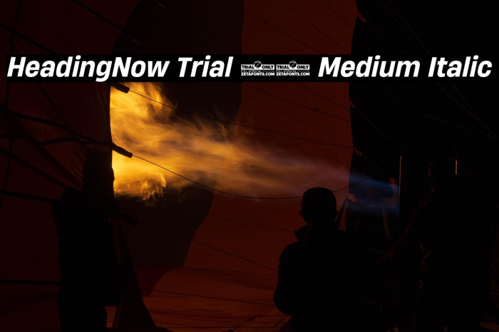 HeadingNow Trial 65 Medium Italic Example 2