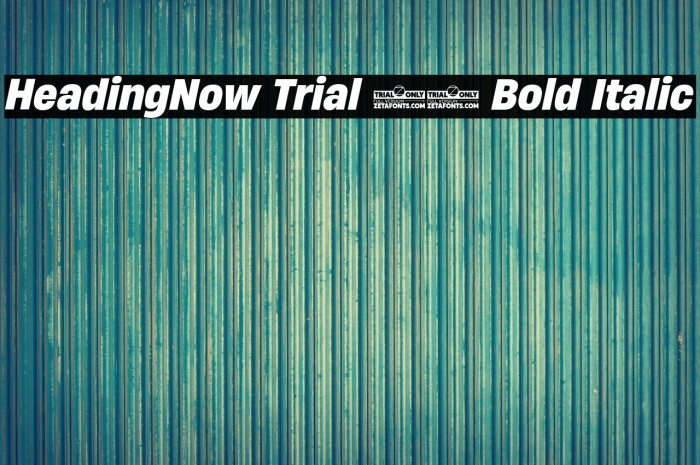 HeadingNow Trial 66 Bold Italic Example 2